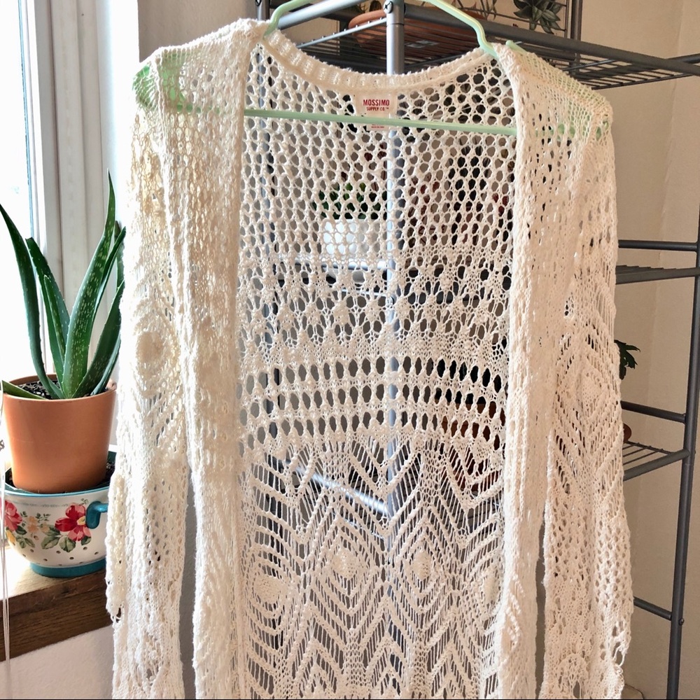 Floor length knit sweater